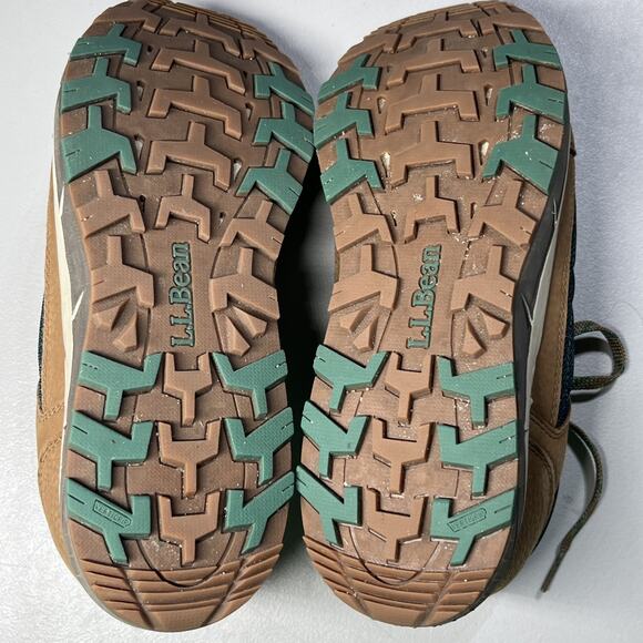 LL Bean Mountain Classic Ventilated Hiking Shoes Mens 9 Low Top Green Brown Boot - Picture 9 of 10